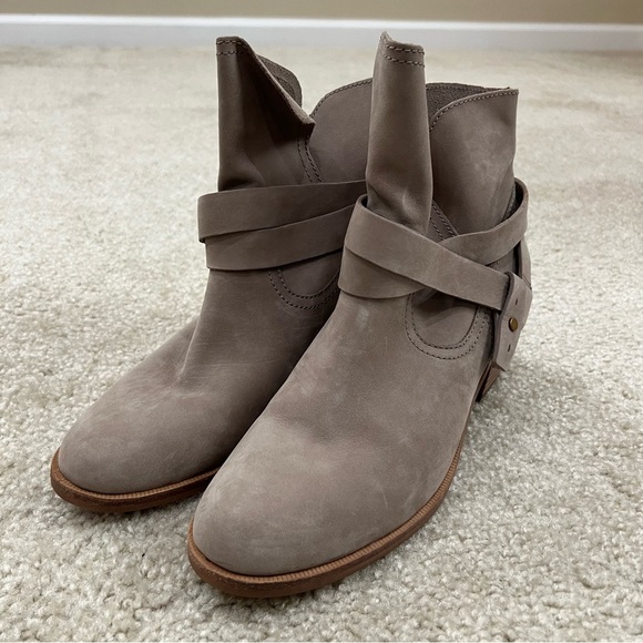 Ugg Australia Women Elora Sahara Gray Suede Ankle Boots Booties Sz 9.5 1019148, - Picture 4 of 16